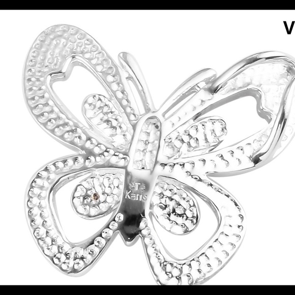 KARIS Multi Color diamond Butterfly Pendant - Picture 2 of 6